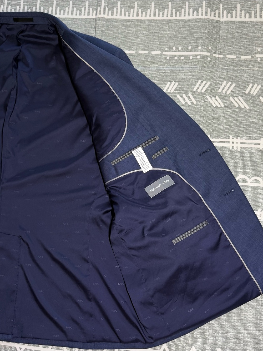 Michael Kors Kaplan Navy Blue Classic Two-Button Blazer - Picture 6 of 12